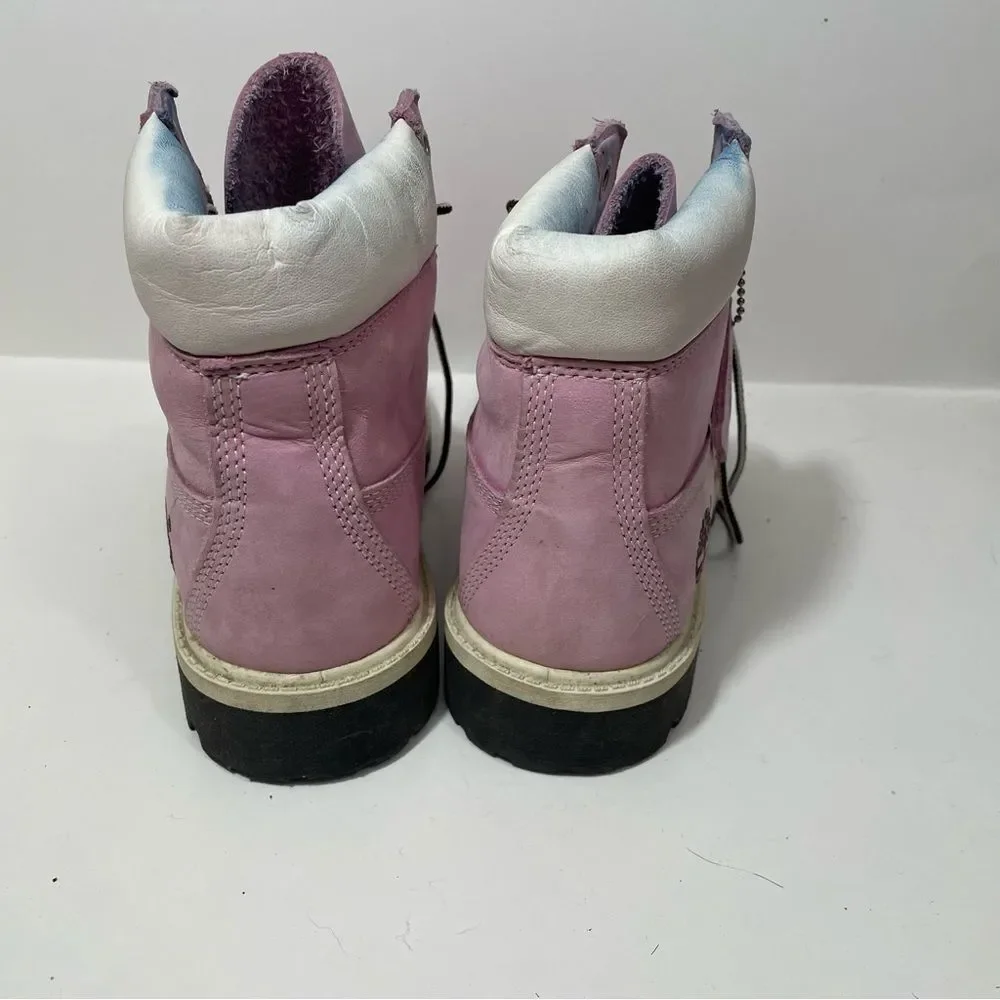 Timberland Pink & White Classic Leather Boots